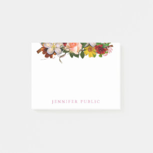 Colourful Watercolor Floral Elegant Modern Templat Post-it Notes