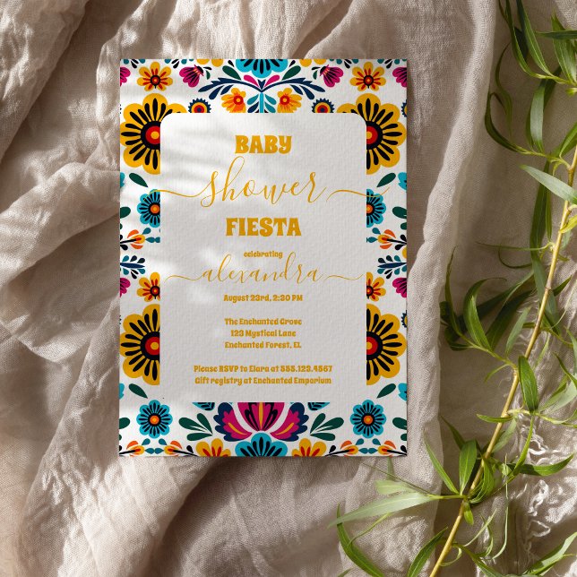 Colourful Watercolor Floral Fiesta Baby Shower Invitation (Creator Uploaded)