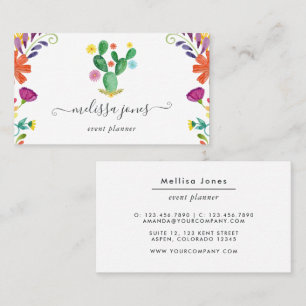 Colourful Watercolor Floral Fiesta Business Card