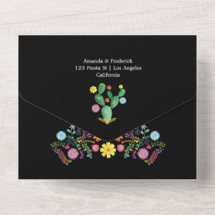 Colourful Watercolor Floral Fiesta Wedding All In  All In One Invitation