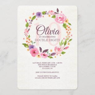Colourful Watercolor Floral Invitation