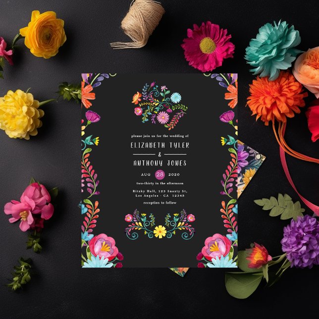 Colourful Watercolor Floral Mexican Fiesta Wedding Flyer (Creator Uploaded)