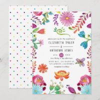 Colourful Watercolor Floral Mexican Fiesta Wedding