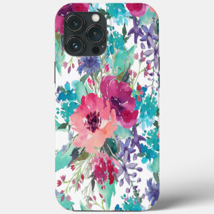 Colourful Watercolor Floral Pattern iPhone 13 Pro Max Case