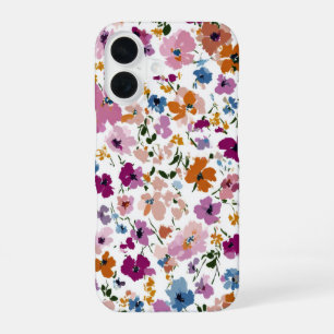 Colourful Watercolor Floral Scatter iPhone 16 Case