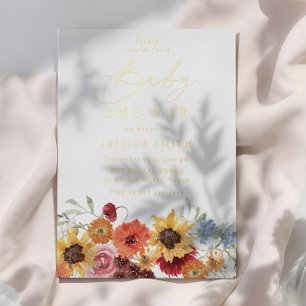 Colourful Watercolor Floral Summer Baby Shower Gol