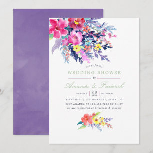 Colourful Watercolor Floral Wedding Shower Invitation
