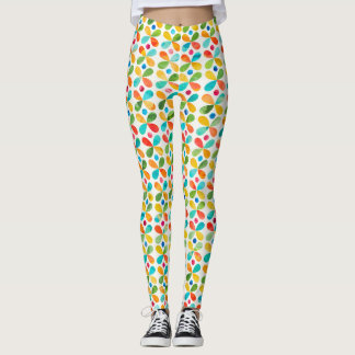 Colourful Watercolor Flower Pattern Leggings