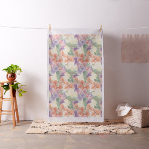 colourful watercolor flowers fabric