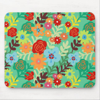 Colourful Watercolor Flowers Fine Floral Mouse Mat