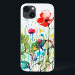 Colourful Watercolor Flowers Illustration iPhone 13 Case<br><div class="desc">Colourful cool spring flowers watercolor illustration</div>