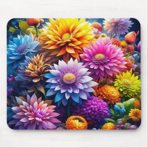 Colourful Watercolor Flowers   Mouse Mat