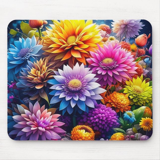 Colourful Watercolor Flowers   Mouse Mat (Front)