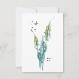Colourful Watercolor Foliage Baby Shower Thank You Card