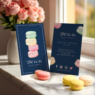 Colourful Watercolor French Macaron Bakery & Sweet Business Card