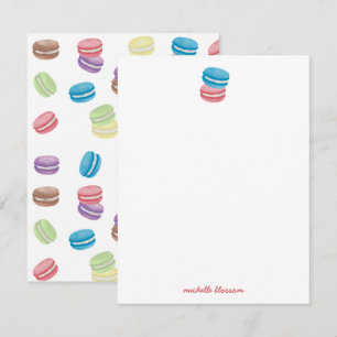 Colourful Watercolor French Macarons  Card