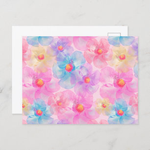 Colourful Watercolor Garden Flowers Any Occasion  Postcard