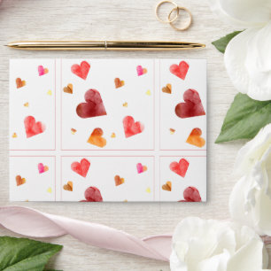 Colourful Watercolor Hearts  Envelope