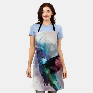Colourful Watercolor Hummingbird Apron
