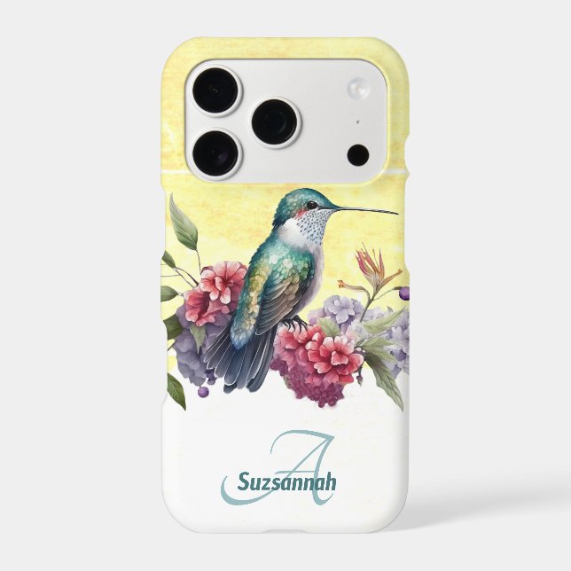 Colourful Watercolor Hummingbird Personalised  (Back)