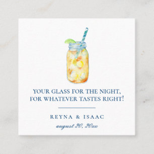 Colourful Watercolor Illustrated Drink Jar Square Business Card