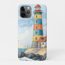 Colourful Watercolor Lighthouse