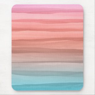 Colourful Watercolor Lines Gradient Pattern Mouse Mat