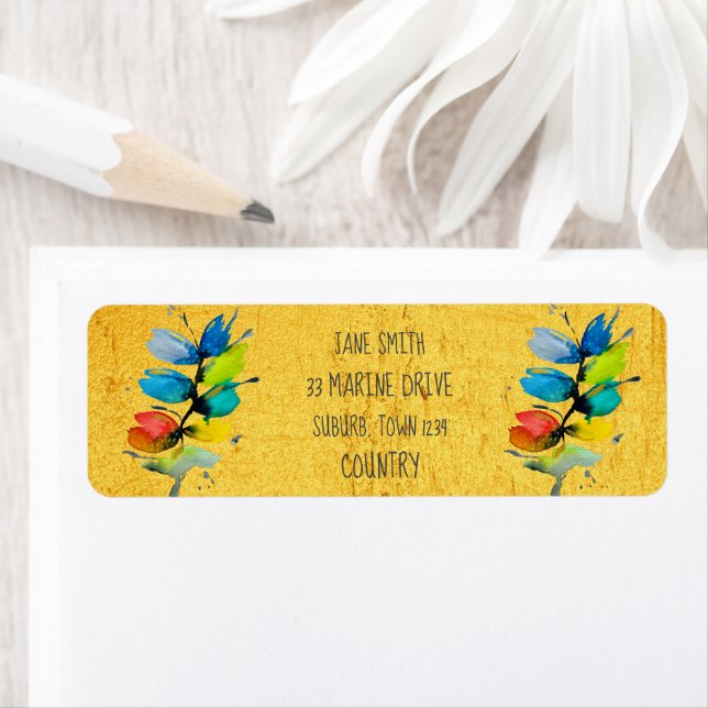 Colourful watercolor loose abstract floral (Insitu)