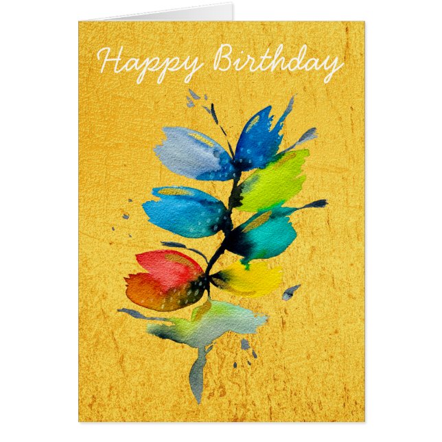 Colourful watercolor loose abstract floral (Front)