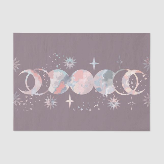 Colourful Watercolor Moons Tissue Paper (Front)