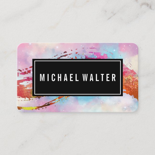 Colourful Watercolor Paint Brushed | Artistic  Business Card (Front)