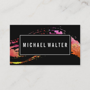 Colourful Watercolor Paint Brushed Business Card