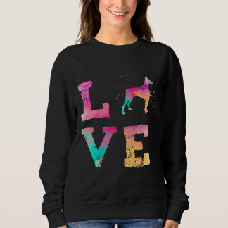 Colourful Watercolor Paint Doberman Pinscher Dog Sweatshirt
