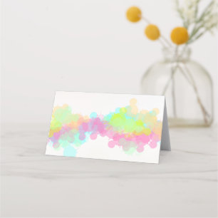 Colourful Watercolor Paint Splatters Place Card