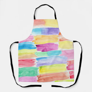 Colourful Watercolor Paint Swatches Abstract Art Apron