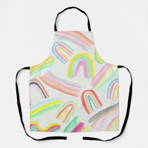 Colourful Watercolor Paint Swatches Abstract Art Apron