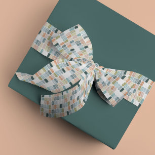Colourful Watercolor Painted Jewels Satin Ribbon