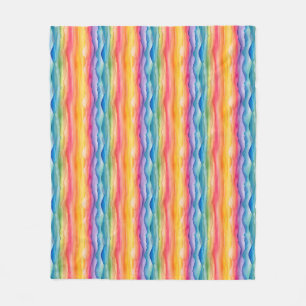 Colourful Watercolor Painting of Mountains Fleece Blanket
