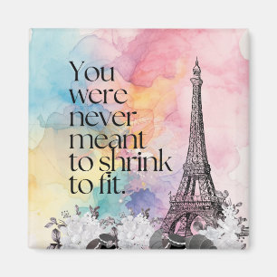 Colourful Watercolor Paris Eiffel Tower Quote Art Magnet