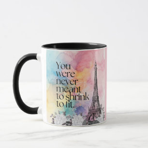 Colourful Watercolor Paris Eiffel Tower Quote Art Mug