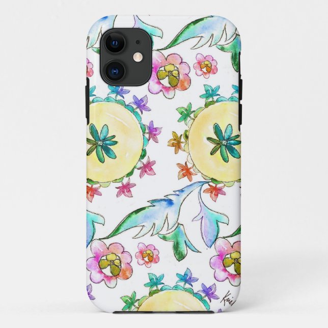 Colourful Watercolor Pattern iPhone Case (Back)