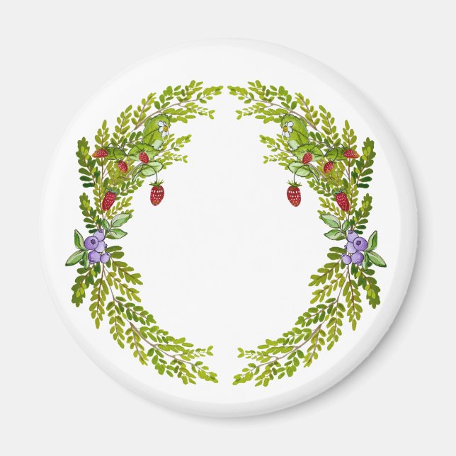 Colourful watercolor pattern of berries mouse mat  magnet (Front)