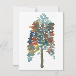 Colourful Watercolor Pine Tree Art Card