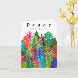 Colourful Watercolor Pine Trees Greeting Card