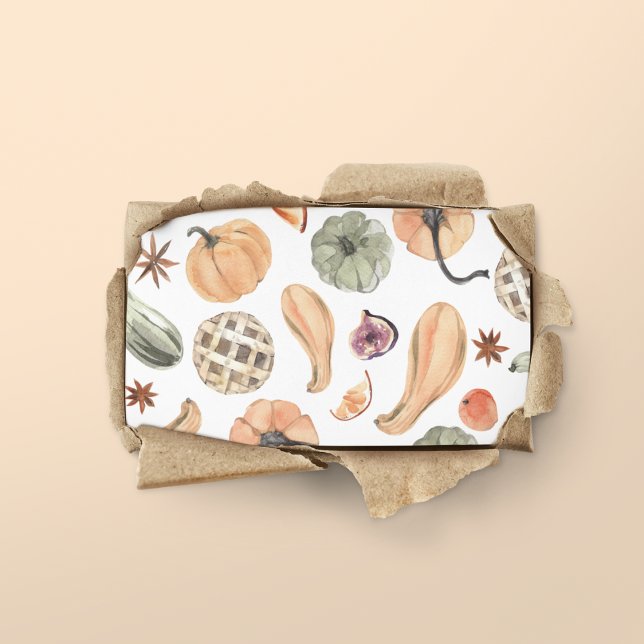 Colourful Watercolor Pumpkin Pattern | Autumn Vibe Business Card (Creator Uploaded)