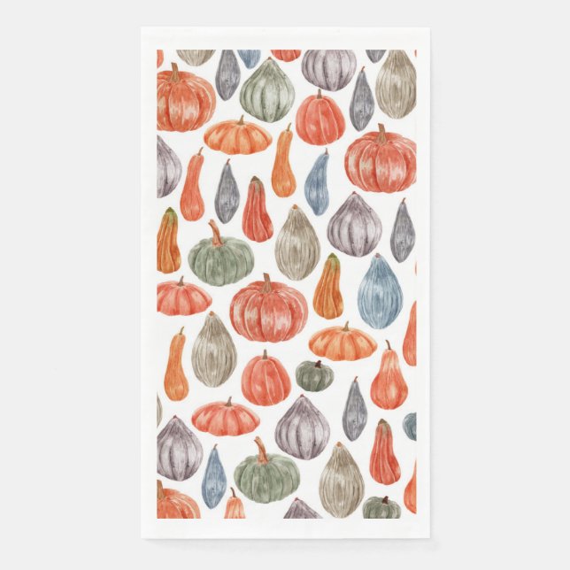Colourful Watercolor Pumpkins Collection   Napkin (Front)