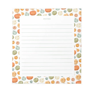 Colourful Watercolor Pumpkins Notepad