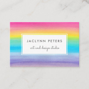 Colourful Watercolor Rainbow Business Card