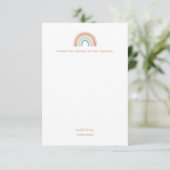 Colourful Watercolor Rainbow Girl Birthday Party Thank You Card (Standing Front)