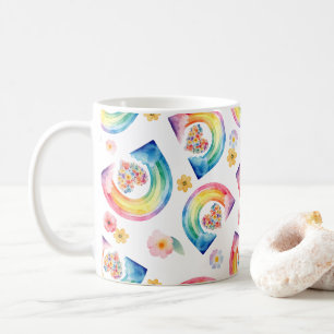 Colourful Watercolor Rainbow Pattern Mug